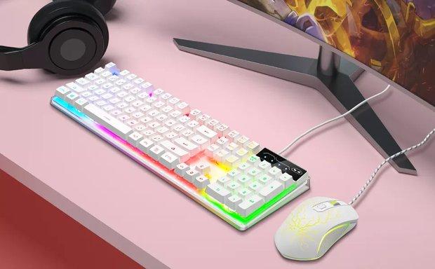 MageGee K1 Gaming Keyboard and Mouse Combo, RGB LED Backlit Keyboard with 104 Keys Computer PC Gaming Keyboard for PC/Laptop MageGee K1 Gaming Keyboard and Mouse Combo, RGB LED Backlit Keyboard with 104 Keys Computer PC Gaming Keyboard for PC/Laptop