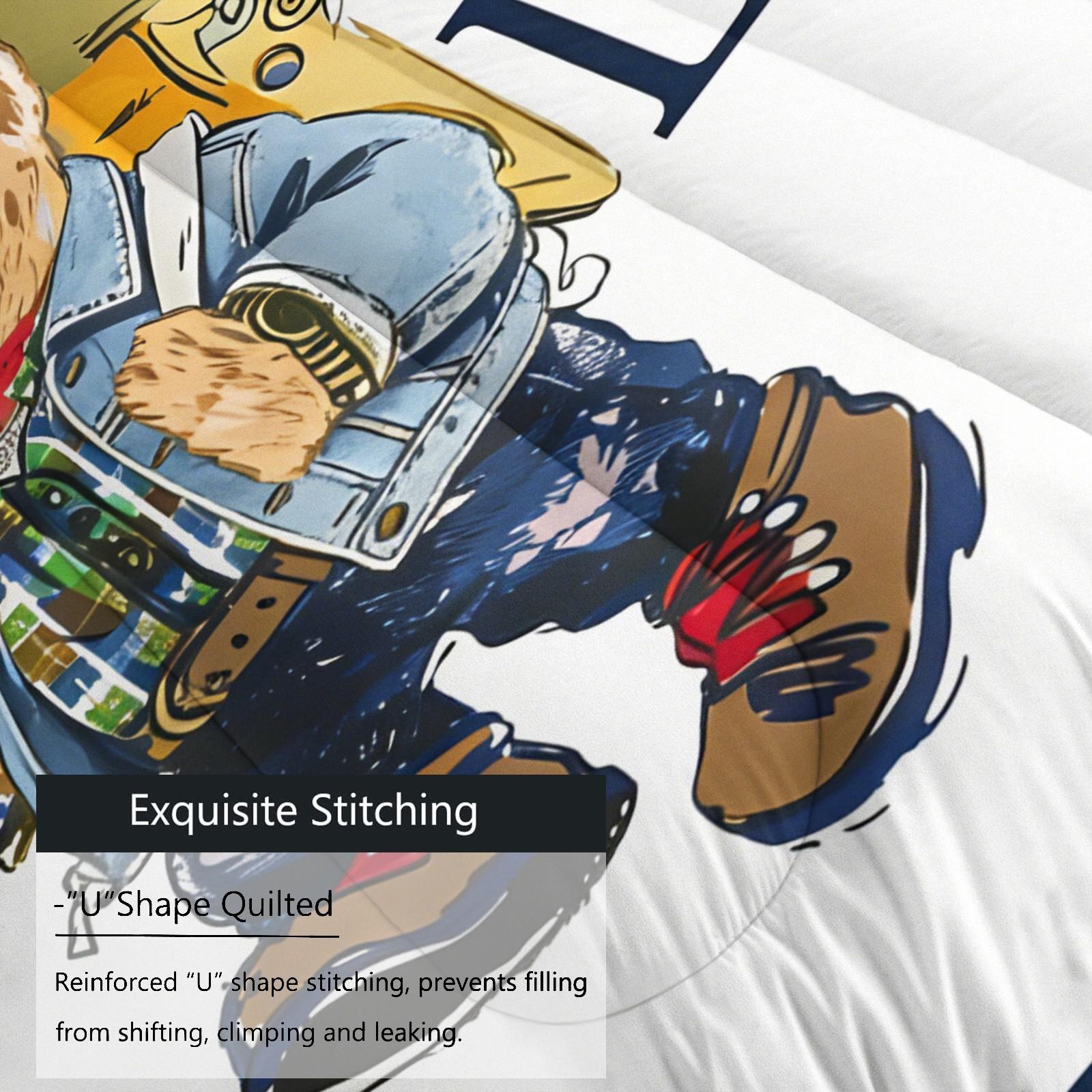 Ling grid patterned teddy bear printed bedding set, including 1 blanket and 1 or 2 pillowcases without pillowcases, soft children's or adult bedroom decoration gift Soft Bedding Sets