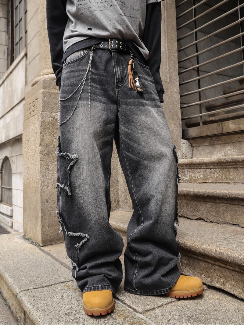 Four-Season Washed Vintage Loose Straight Leg Jeans, Y2K Street Style Denim Jeans, Perfect Gift for Husband and Boyfriend
