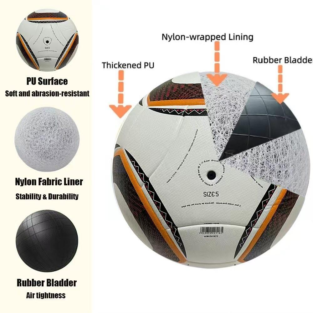 Must-Have for Football Enthusiasts Size 5 Training & Match Soccer Ball, Seamless Craft, High-Grade PU Material, Anti-Slip Design, Nylon Rubber Bladder, Durable Quality, Ideal for Collection and Gifting, Perfect Birthday Gift for Youth and Adults, FreePump