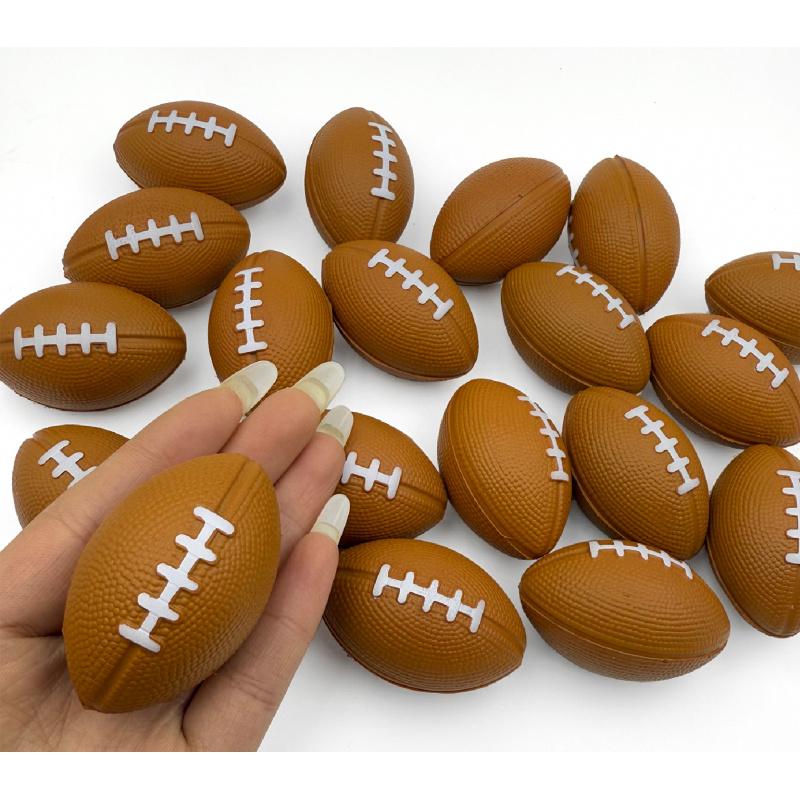 5.2cm Painted Rugby Ball, PU Foam Mini Elastic Stress Ball, Squeeze Decompression Fidget Toy