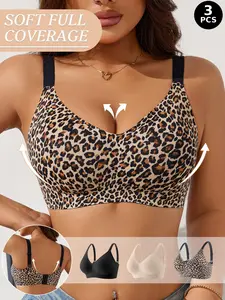 Women's Jelly Bra Set (1-5 Pieces), Seamless Wire-Free Design, Soft Full-Coverage Medium Support, Sexy Slim Fit Style, All Seasons Wear Womenswear