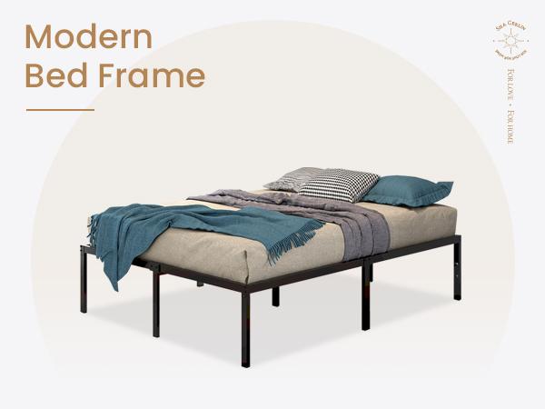 SHA CERLIN Heavy Duty Platform Bed Frame-Twin/Full/Queen/King/【Frame Only No Mattress】Self-Attached Headboard/No Box Spring Needed/Noise-Free & Non-Slip Design #ChristmasGifts#TikTokShopBlackFriday