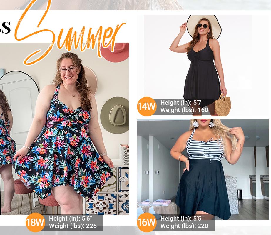 Daci Plus Size Two Piece Swimdress with Boyshorts for Women Flowy Swimsuits Tummy Control Tankini Bathing Suits