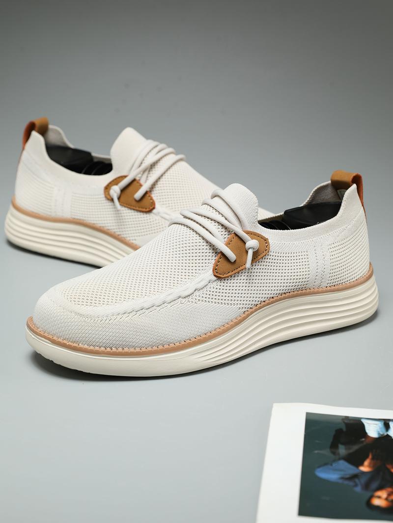 Men's Mesh Sneakers Oxfords Business Casual Walking ShoesTennis Comfortable, Lightweight Comfortable Sports Running Shoes，Knitted Mesh Breathable And Comfortable Platform Sneakers