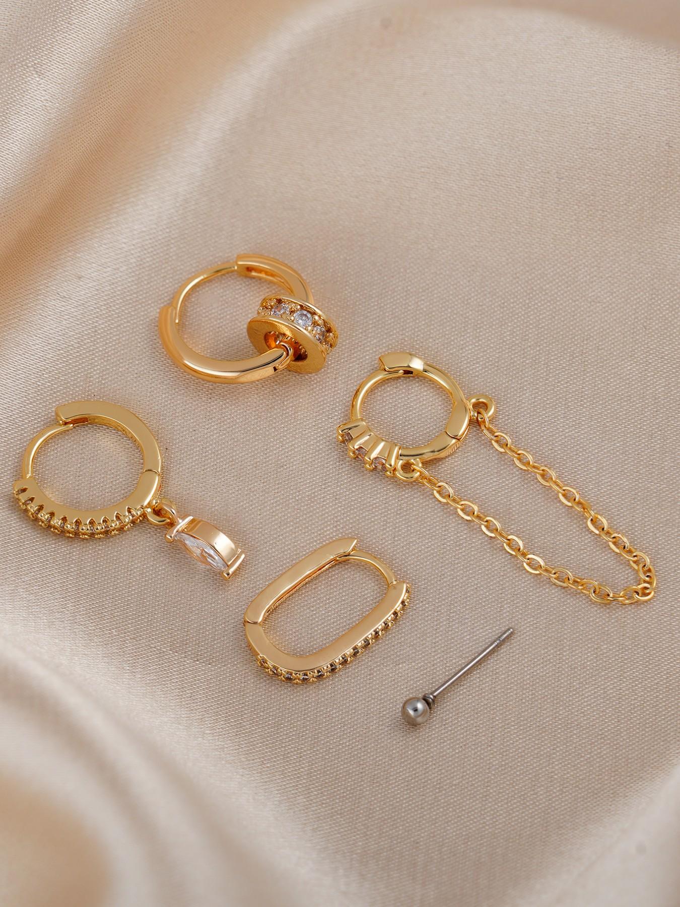 Women's Zirconia Ring Earrings Set, Elegant Design for Daily Wear & Special Occasions, Perfect Gift Idea for Her