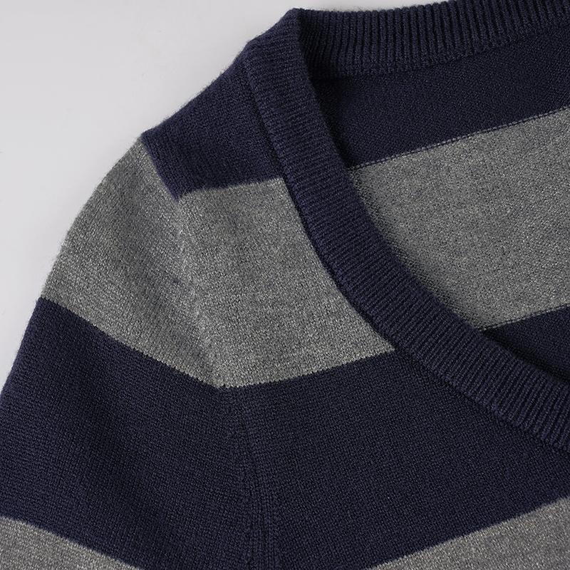 Women's Vintage Striped V Neck Sweater, Slim-fit Short Knitted Pullover, Fall & Winter Street Style Y2k Aesthetic Warm Innerwear, Knit Pullover Top