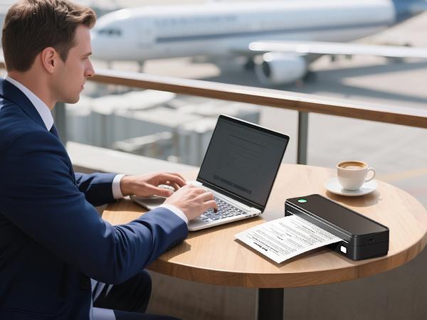 JADENS Portable Printer with 6 Rolls of Thermal Paper, Inkless Printer Bluetooth Support for 8.5" x 11" Size, 4"X6",2"，3"，2" Round Label