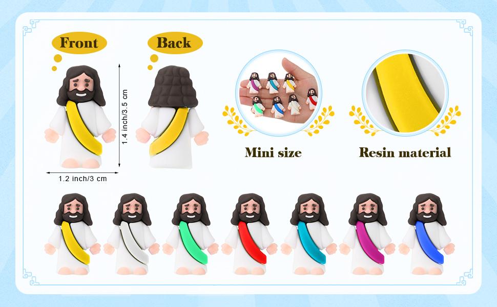 50/25Pcs Little Jesus Figures Mini Jesus Figures Original Design Cute Jesus Ornament to Hide and Seek Religious Party Favors Sunday School Baptism Gifts Spread the Gospel Home Decor