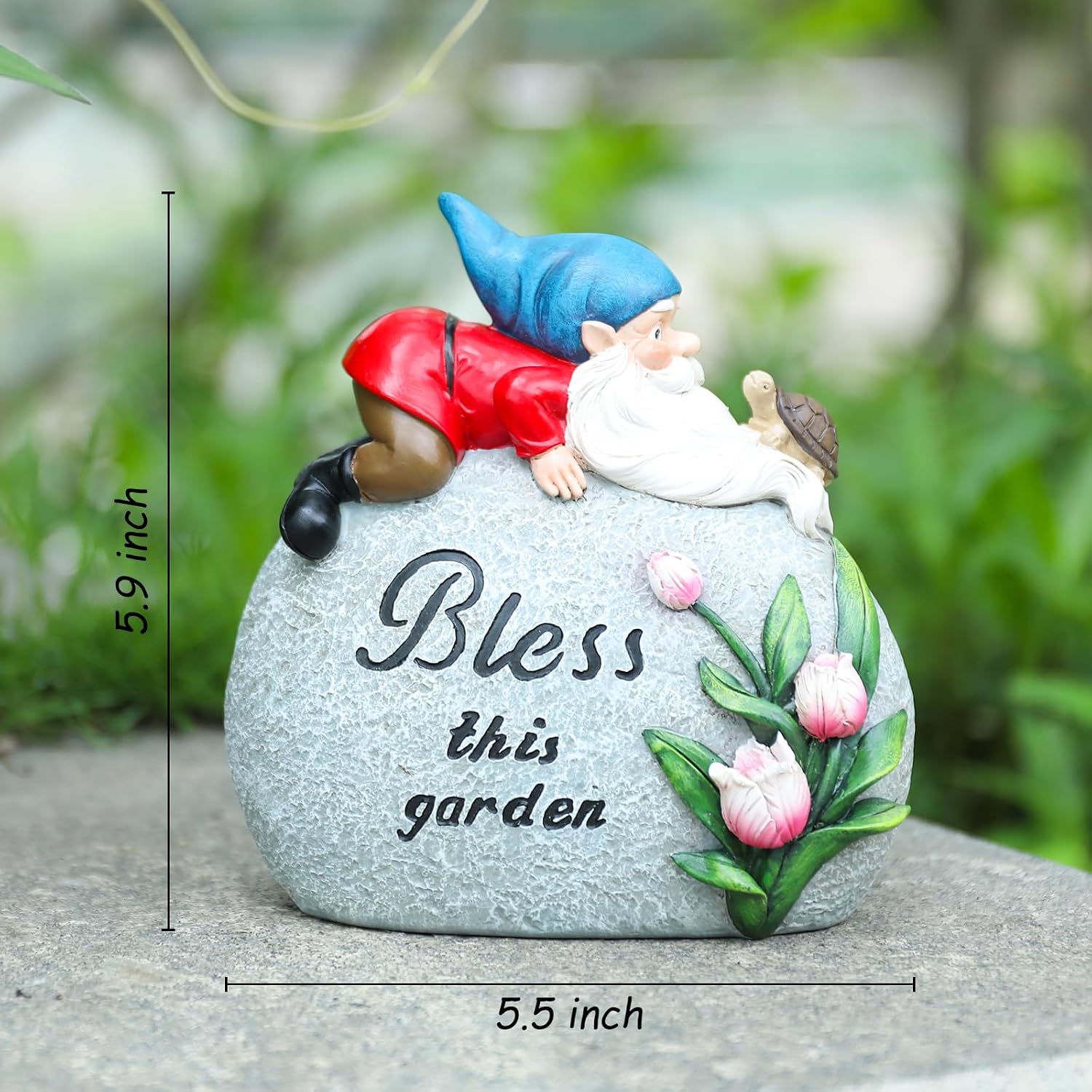 Outdoor Decor, Garden Stone Statues, Novelty  Play with Turtle |  Garden Sculptures Stone Statue with Flower and Turtle Figurine Decoration for Patio Yard Porch Art  Decor and Gifts