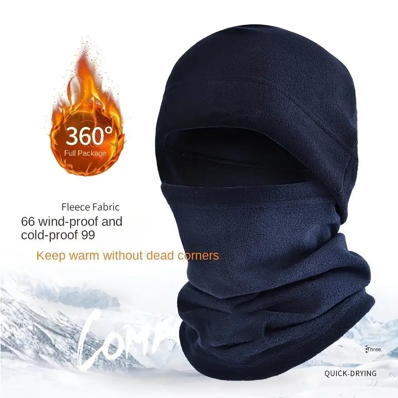 Fitted Windproof Beanie with Scarf Breathable Two Pieces Warm Face Mask, Polar Fleece Balaclava Hood for Cycling and Skiing - Stay Warm, Protected, and Comfortable for Outdoor Adventures and Party Events