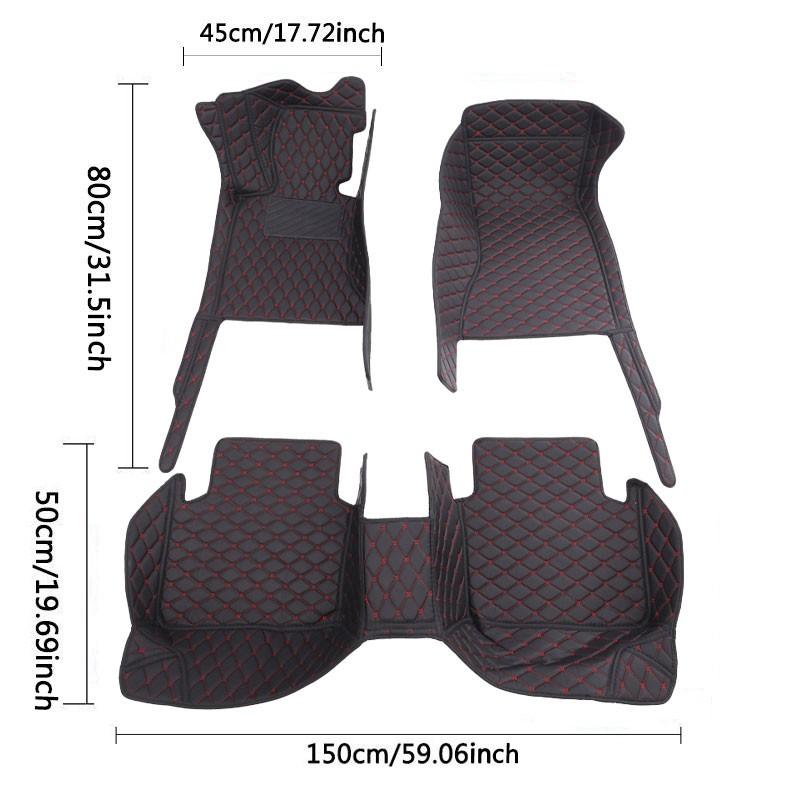 Car floor mats are suitable for Nissan Juke、Pathfinder R51、March、Tiida、Qashqai、d40、Versa、Kicks、Patrol、X Trail T32、Note E12、Teana j32, PU leather car floor mats, wear-resistant and anti slip mats, car interior accessories, not sold in the UK