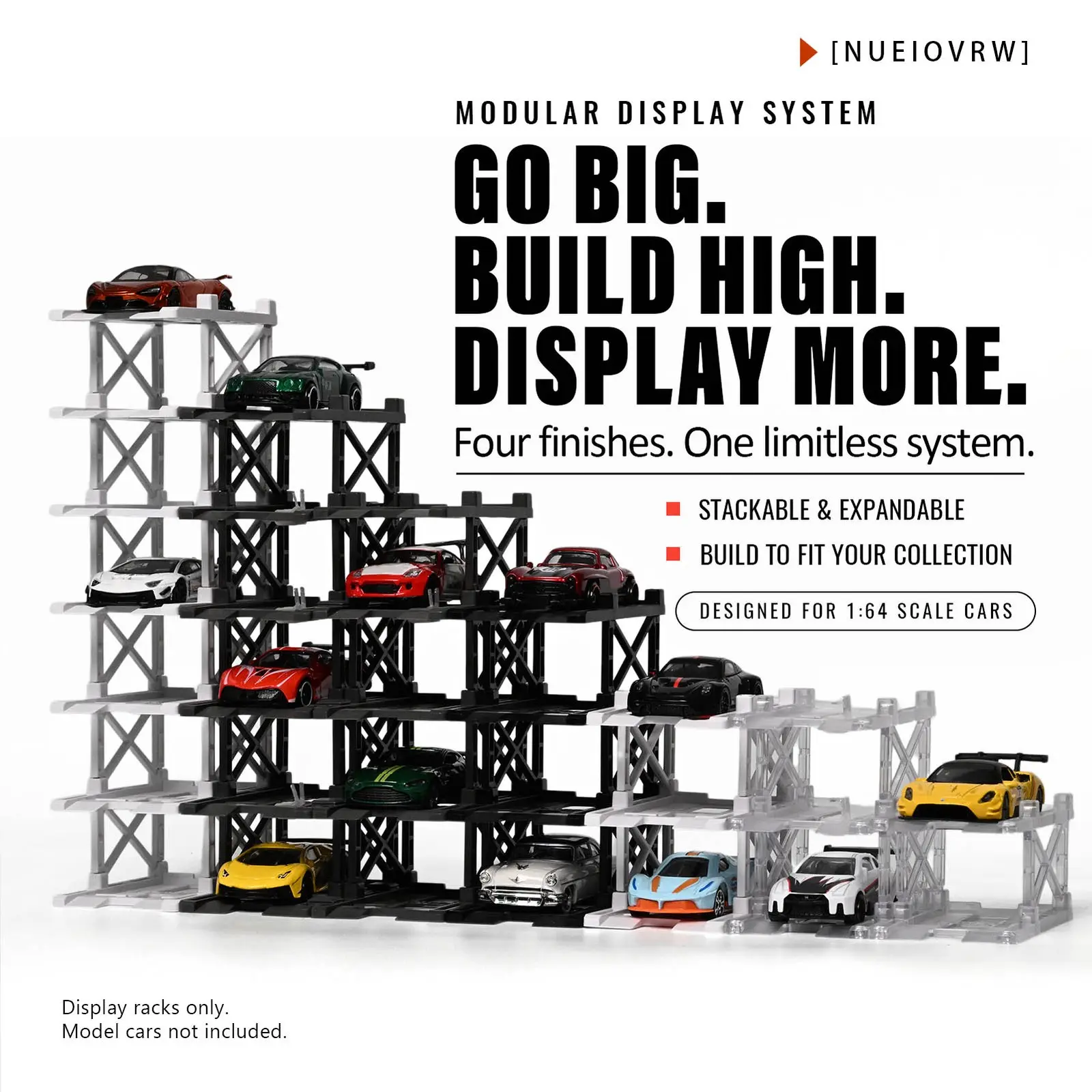 1/64 Scale Multi-Level Modular Organiser - Multifunctional Diecast Car Display Stand, Parking Rack, Storage Cabinet with Multiple Spaces
