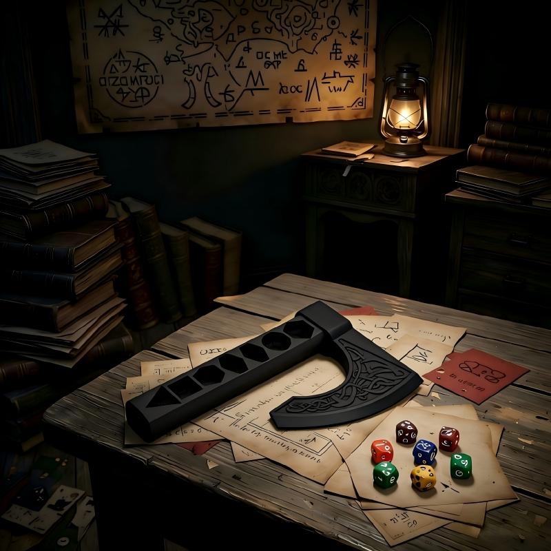Large Dice Storage Axe Accessory, Tabletop Game Dice Axe Stand, D&d Dice Throwing Station, Rpg Role Playing Accessories
