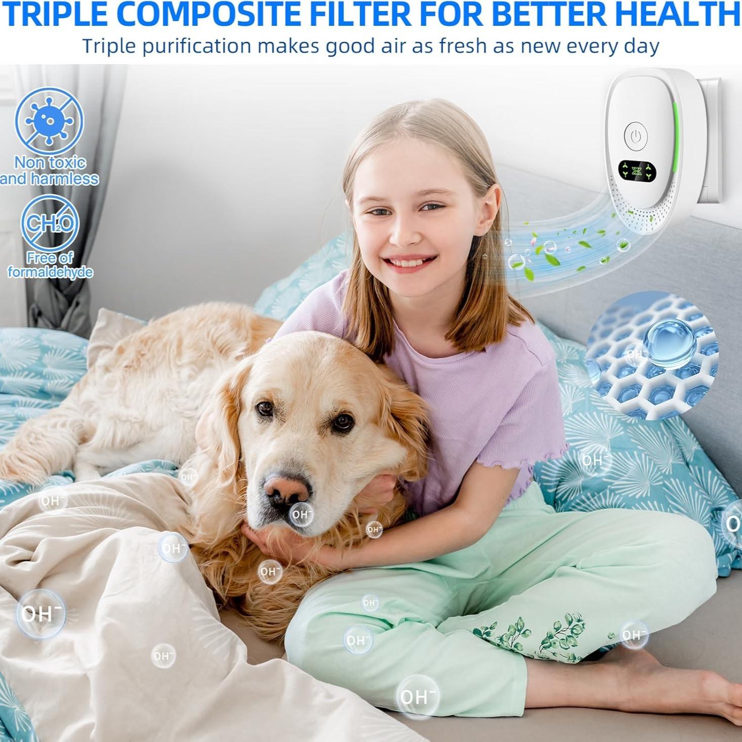 2026 New Plug-In Air Purifier, Home Negative Ion Air Purifier, Quiet Air Freshener, Office Silent Air Purifier, Dust-Free, Pet-Proof, Odor Control