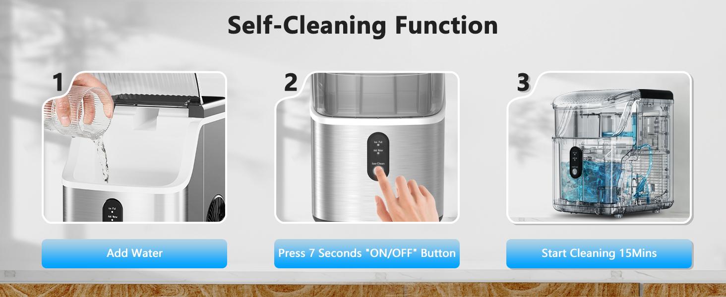 Nugget Countertop Ice Maker Machine,34Lbs/24Hrs, Soft Chewable Pellet Ice, Pebble Portable Ice, Auto-Cleaning, One Button Operation Kitchenware Modern Nugget Countertop Ice Maker Machine,34Lbs/24Hrs, Soft Chewable Pellet Ice, Pebble Portable Ice, Auto-Cleaning, One Button Operation Kitchenware Modern