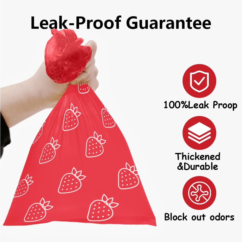 42 Rolls/24 Rolls/8 Rolls (630pcs/360pcs/120pcs)Eco-Friendly Ultra-Thick Dog Poop Bags, Strawberry Scented Leak-Proof Pet Waste Bags,  with Dispenser Gift