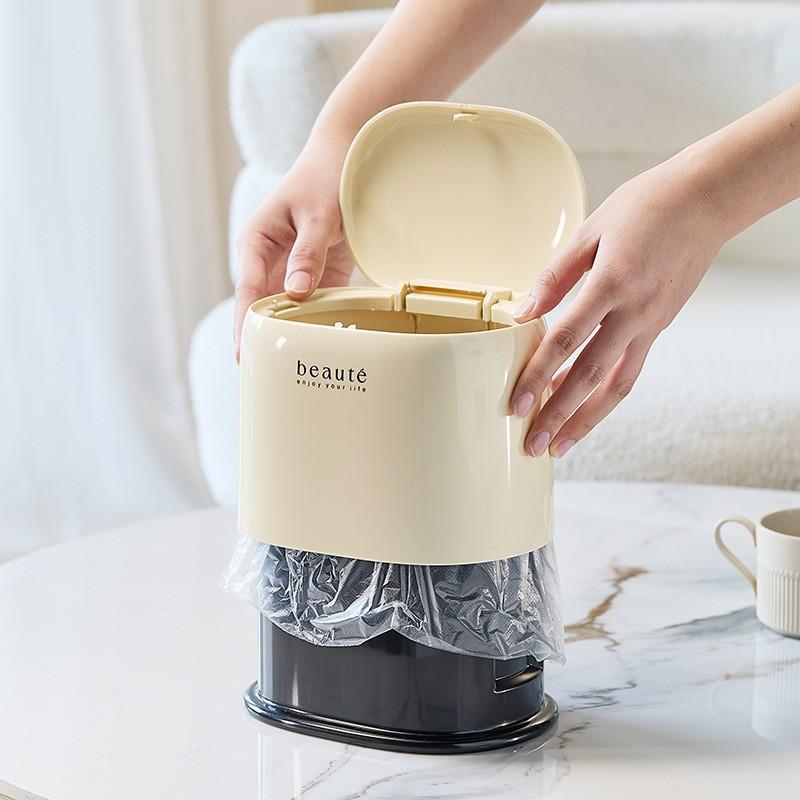 Stylish Press Type Desktop Garbage Bin, Luxury Design for Desk & Living Room, Compact Waste Container, Durable & Convenient for Daily Use