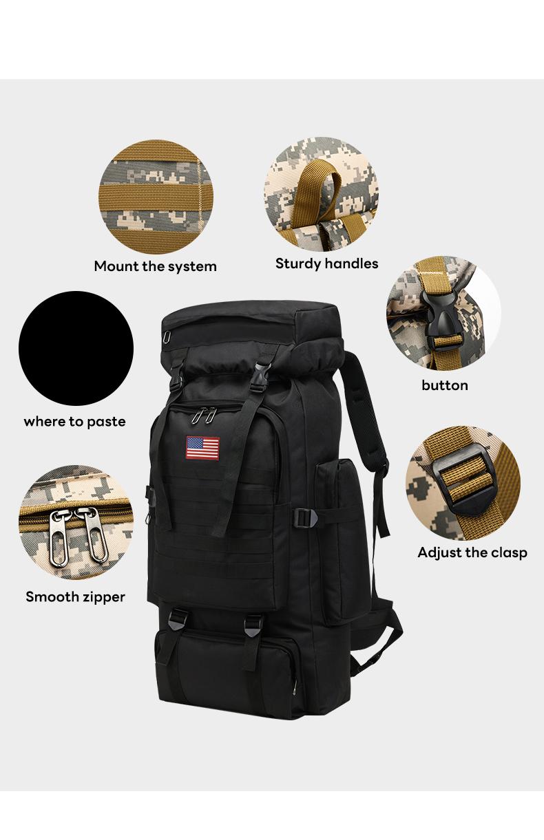 【Black Friday】Prepper Bags, 80L Big Forest Bugout Bags, 600D Oxford Fabric Go Bag, Waterproof and Breathable Travel Backpack, Spend night Biggie Handbag, Rugged and Durable Men's Camouflage Backpack Hiking Camping Hunting Fishing