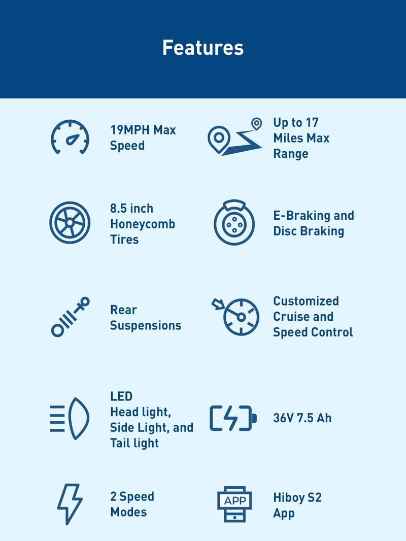 Hiboy S2 Electric Scooter,UL 2271 Certified，8.5" Tires, Up to 17 Miles Range, 350W Motor & 19 MPH Portable Folding Commuting Electric Scooter for Adults with Double Braking System and App Rear suspensions LED headlight + sidelight + taillight