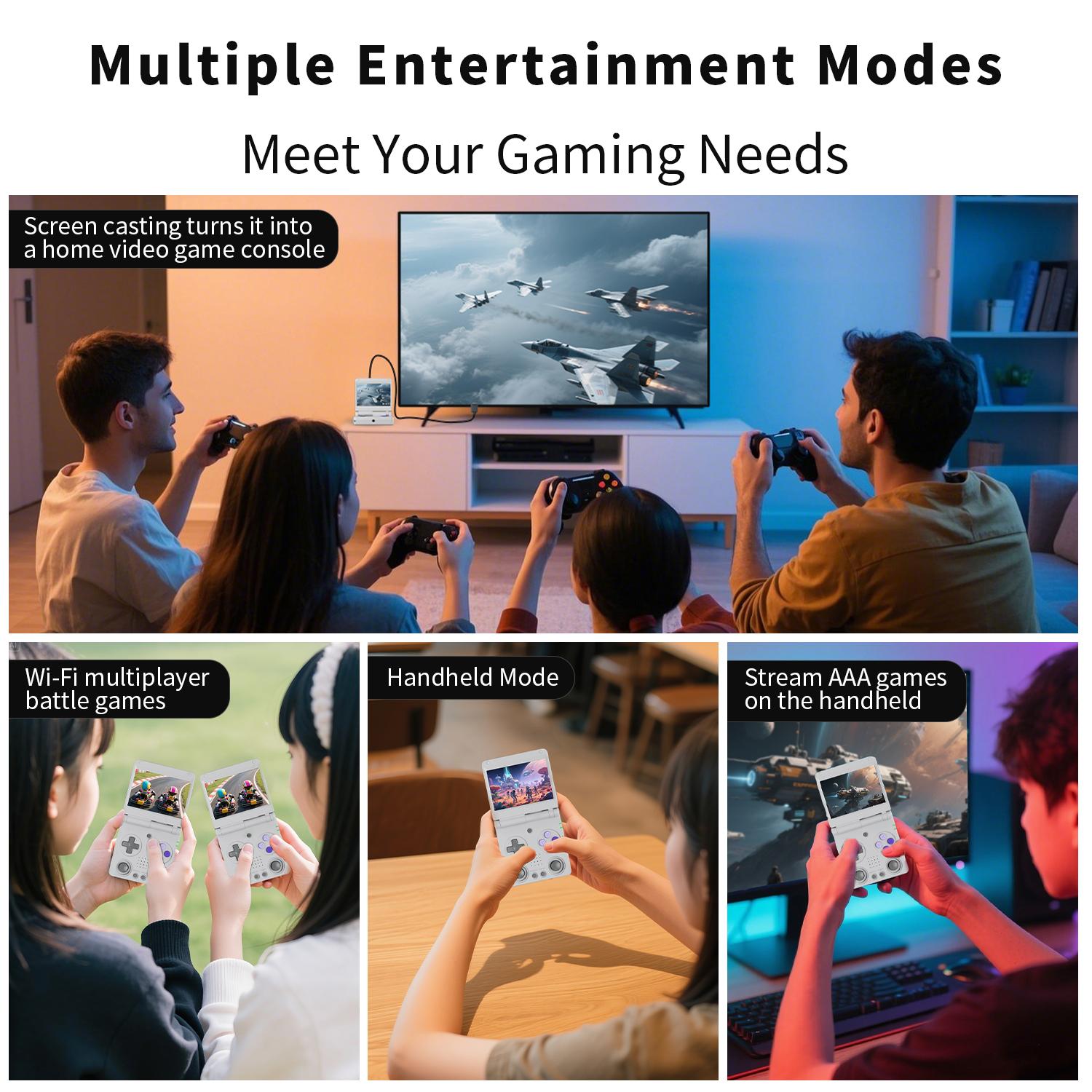 ANBERNIC RG 34XXSP Foldable Handheld Console RG34XXSP 3.4-inch OCA full lamination/ 720*480 Battery 3300mAH Online Multiplayer Via WiFi Linux 64-bit System Gifts