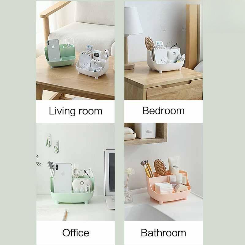 Multifunctional Large Capacity Desktop Organizer, Makeup & Stationery Storage Box with Multiple Compartments, Dustproof Portable Case for Dorm, Office, School Supplies