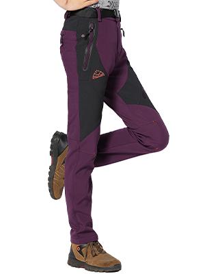 GOPUNE Women's Ski Snow Pants Waterproof Windproof Hiking Warm Fleece Lined Softshell