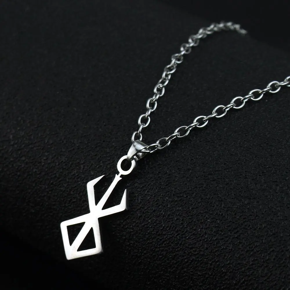 Anime Symbol Pendant Necklace, Casual Gothic Chain Jewelry for Men & Women, Cosplay Prop and Fan Gift, Berserk Symbol