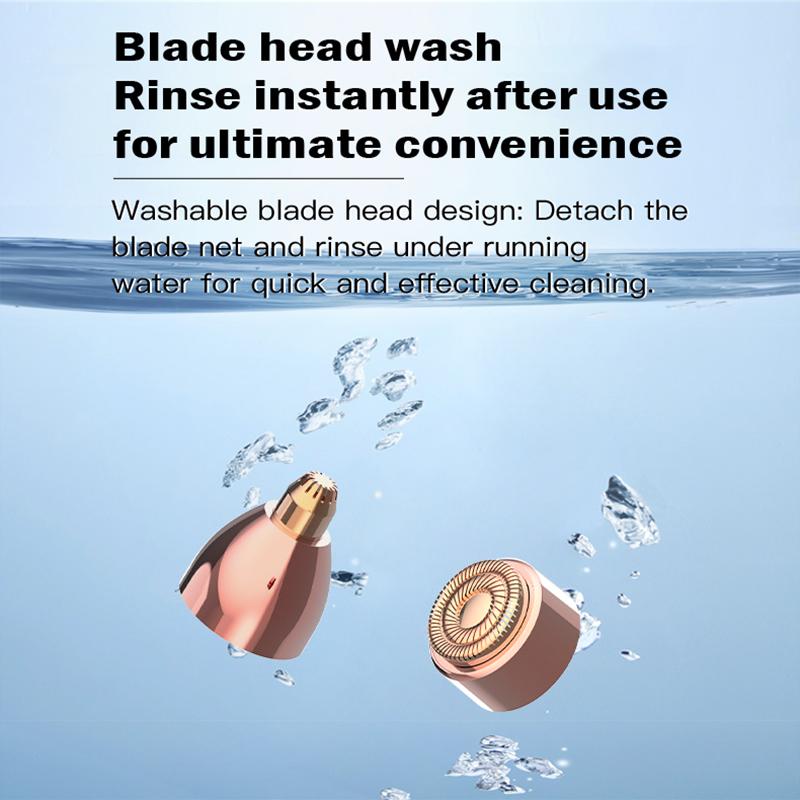 Aibesser 2 in 1 Rechargeable Waterproof facial & eyebrow hair trimmer,Electric Eyebrow Trimmer, Lip Facial Body Hair Removal Tool, Facial Hair Care Tool, Electric Shaver Women, Epilator Hair Remover with Complete Accessories Kit Lightweight  Smooth Brush