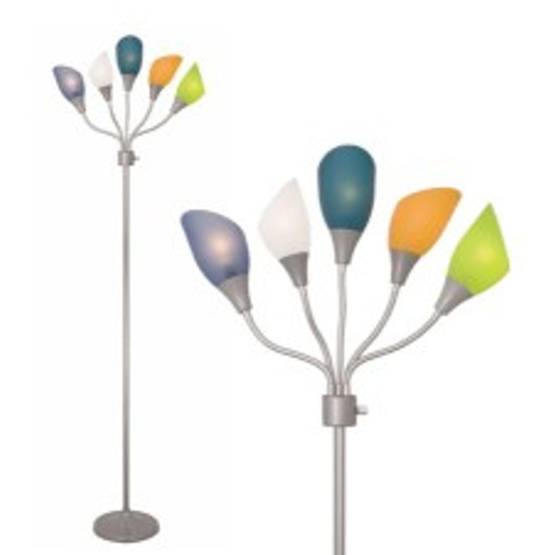 Medusa 5-Light Floor Lamp – Silver Multi-Head Standing Lamp w/ 5 Adjustable White Acrylic Shades for Bedroom, Living Room, Office, Requires E12 Candelabra-Base LED Bulbs Medusa 5-Light Floor Lamp – Silver Multi-Head Standing Lamp w/ 5 Adjustable White Acrylic Shades for Bedroom, Living Room, Office, Requires E12 Candelabra-Base LED Bulbs