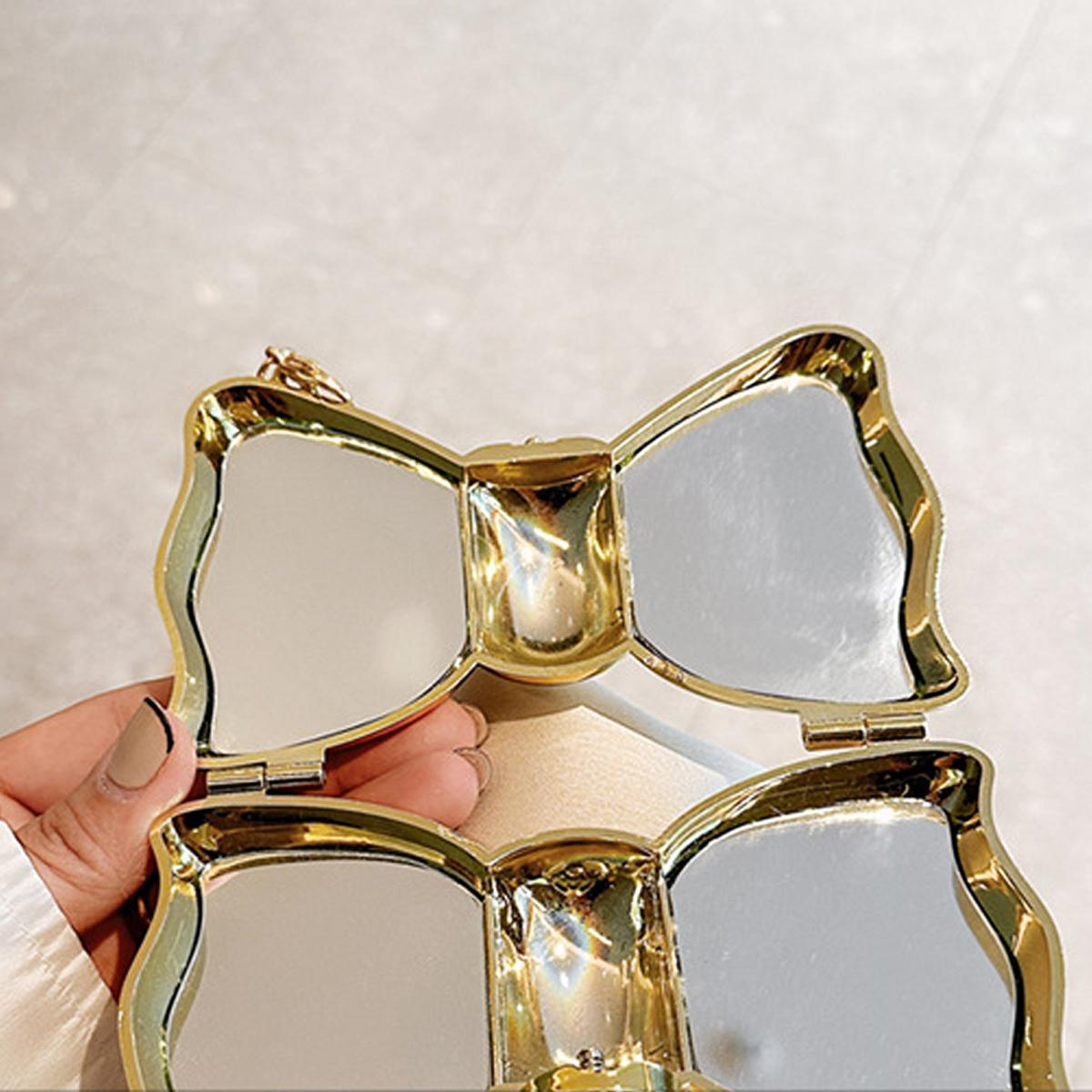 Women's Glossy Shiny Acrylic Mini Shoulder Bag - Bow Magnetic Buckle Chain Crossbody Purse, Compact Luxurious Silhouette Clutch for Evening Wedding, Formal Dresses Accessories, Bags, Gifts For Women, Handbags For Women