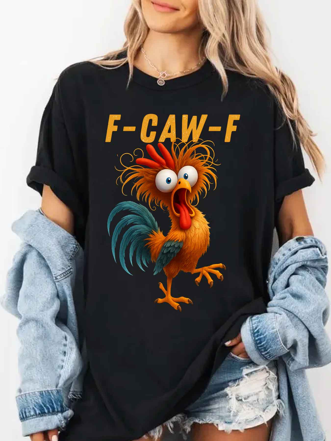 Funny Rooster Meme Shirt, F-CAW-F Chicken Humor Tee, Silly Farm Animal Graphic Top, Birthday Gift for Men Women,Funny Rooster Meme Shirt, F-CAW-F Chicken Humor Tee, Silly Farm Animal Graphic Top, Birthday Gift for Men Women,Funny Gifts