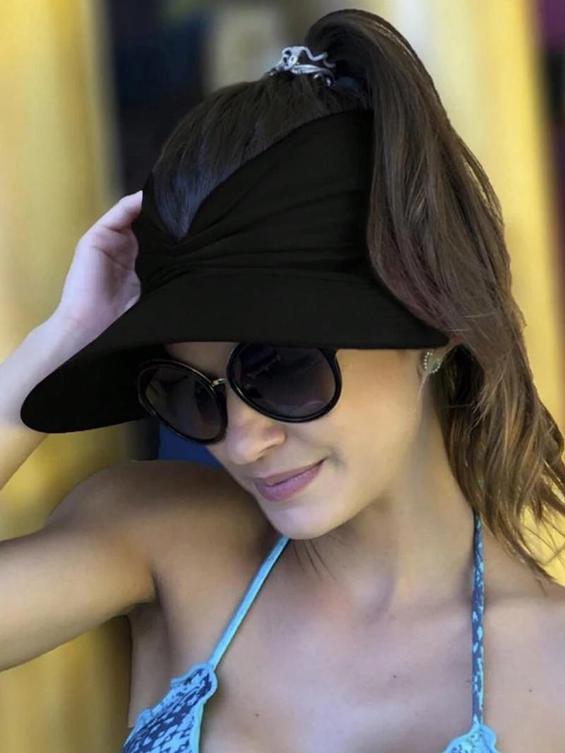 Women's Sun Protection Wide Brim Hat, Sunscreen Hat, Casual Outdoor Beach Sun Hat for Women & Girls, Fashion Accessories for Traveling & Beach Party