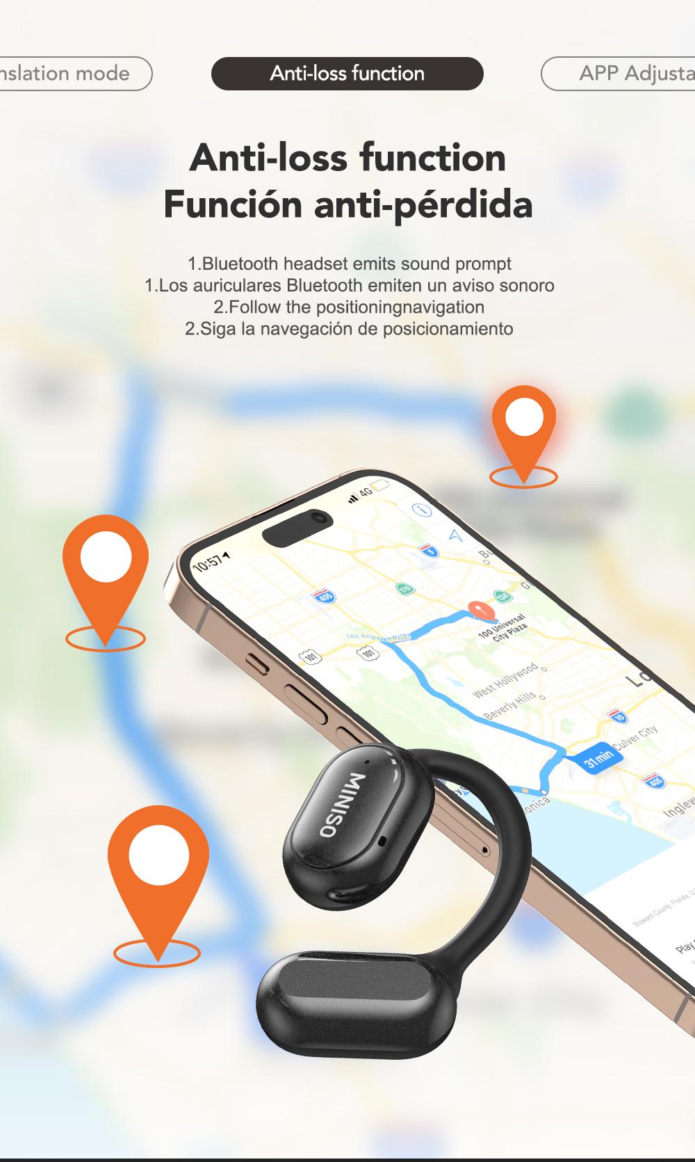 MINISO X30 AI translation earphones OWS Bluetooth earphones IPX5 waterproof 35 hours play time HIFI sound quality OWS earphones immersive high-quality sound effects long-distance connection earphones with charging box built-in microphone