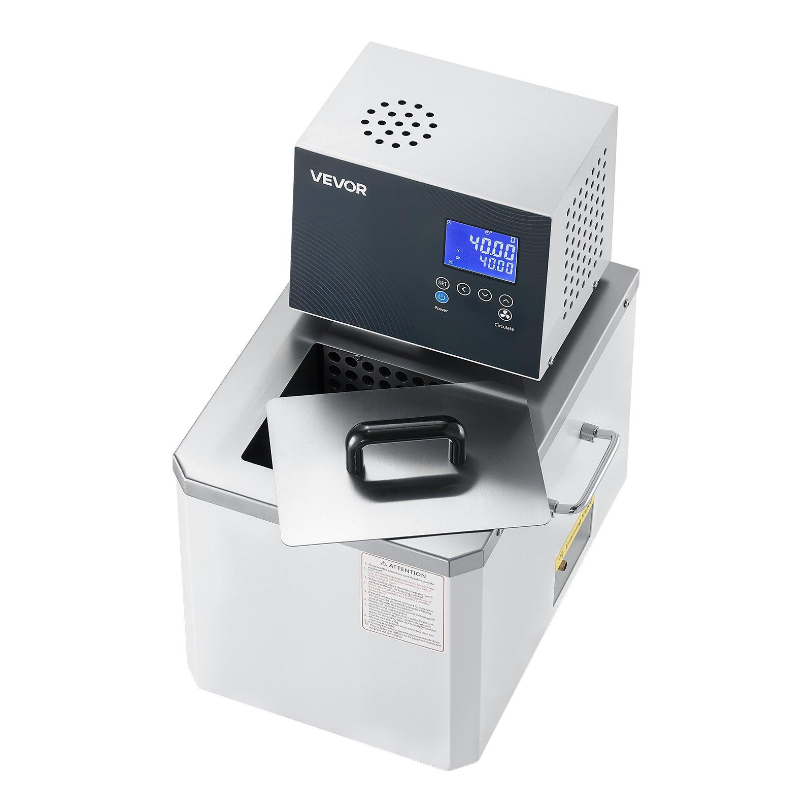 VEVOR 10L Lab Circulating Oil Bath, Digital Control, Up to 300°F/572°F, 0.1 Precision, Internal & External Dual Circulation Heating Tank for Laboratory Use, Constant Temperature, 0.1 High Precision