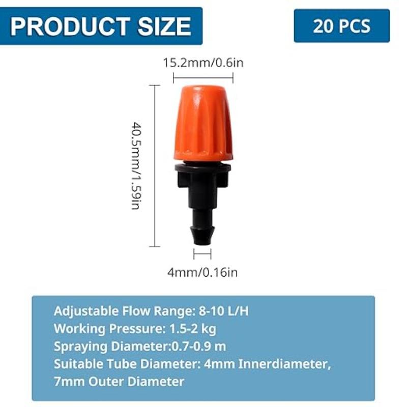 Adjustable Orange Misting Set, Cooling Device for Farms, Outdoor Low-Pressure Sprayer in Summer, Automatic Garden Watering Device