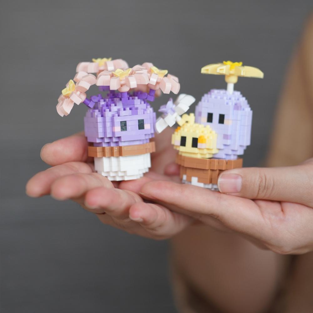 2026 Trendy Toy Gift Set Micro Part Creative Plant Flower Pot Model Building Blocks, Office Desk Decor Home Ornament, 9-In-1 Birthday Present