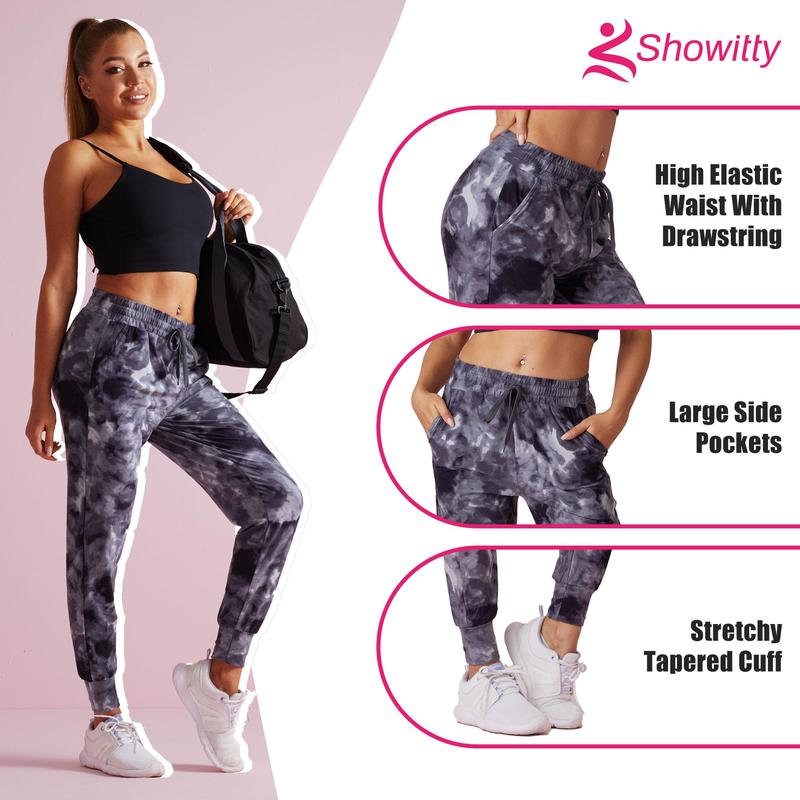 SHOWITTY 1/3 Pack Women's Plus Size Joggers with Pockets - Workout Comfy Sweatpants for Yoga Lounge