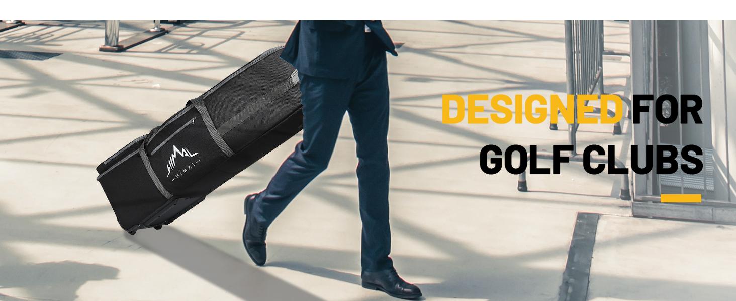 GoHimal Golf Travel Bag with Wheels, 1200D Heavy Duty Oxford Fabric Golf Travel Case for Airlines