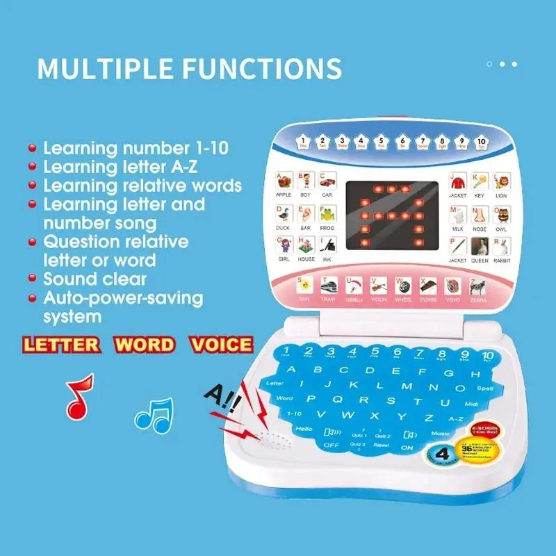 Kids Simulation Laptop Model Toy Early Education Learning Machine Keyboard Portable Typewriter