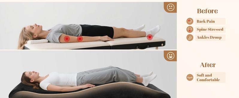 Lash Bed Topper, Ergonomic Lash Bed Foam Topper, High Density Foam Massage Table Pad, Curvy Esthetician Mattress, Washable Massage Table Padding Cushion for Beauty Salon, Grey