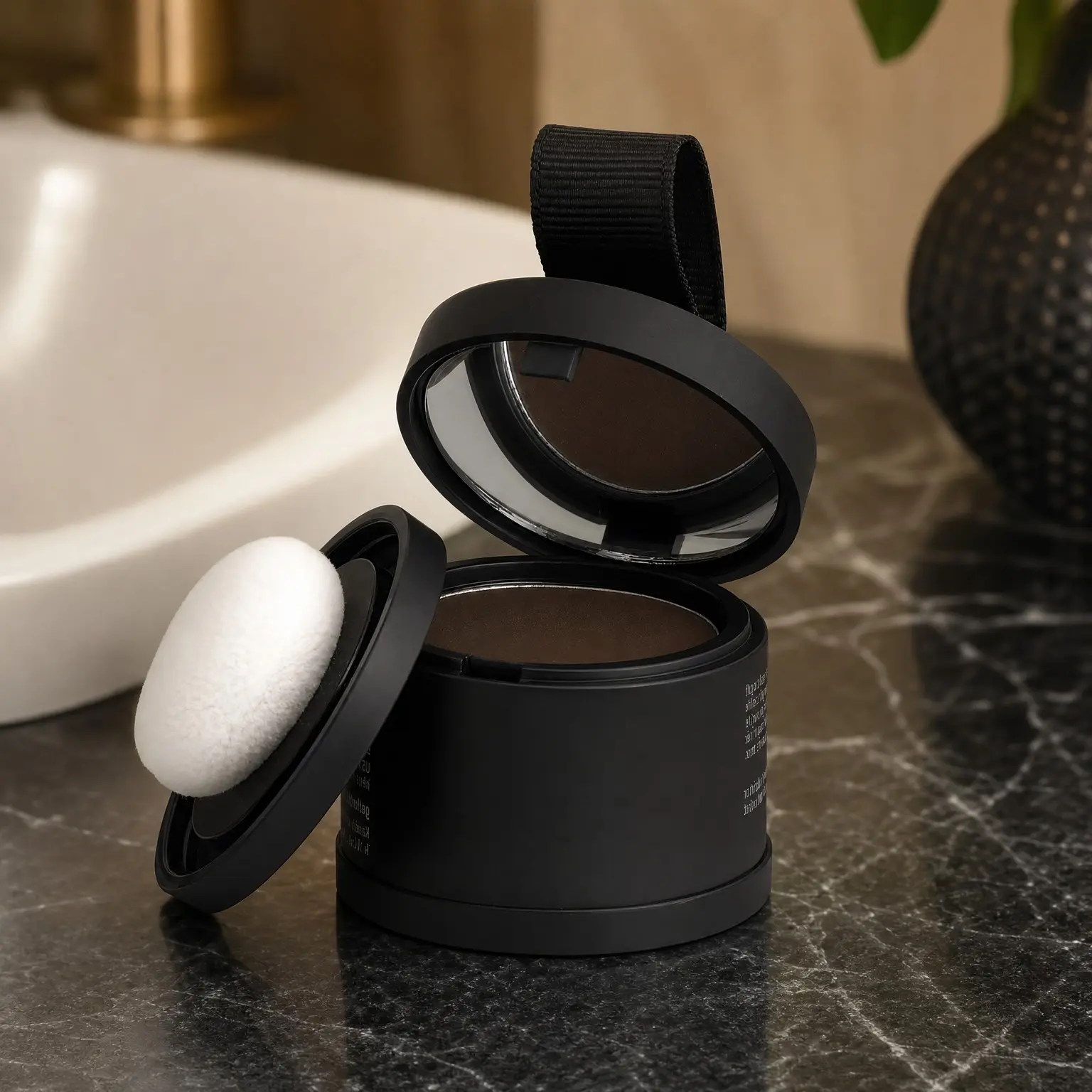 Dark Brown Hairline Powder, Root Touch Up Hair Color 4g | Instantly Fills Thinning Hair & Sparse Hairlines - Root Cover Up for Gray Hair - Water-Resistant, Sweat-Proof 24-Hour WearGift