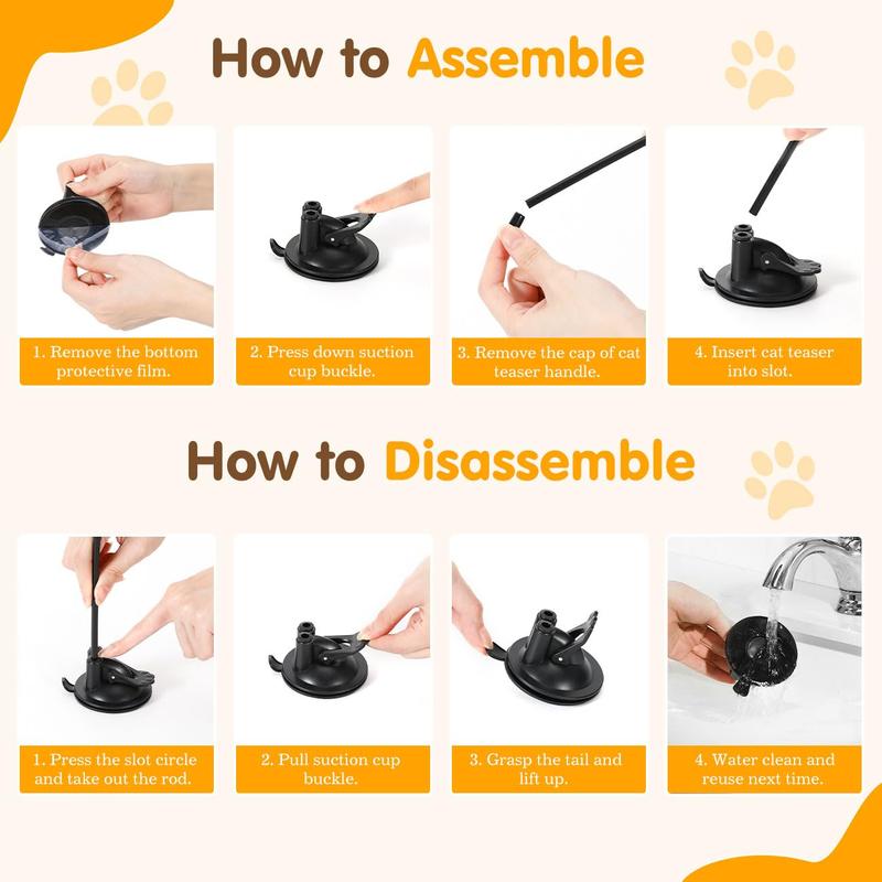 Pawaboo Cat Feather Toys, Interactive Cat Wand Toy with 2-Slot Super Suction Cup, Detachable 2 PCS Spring Cat Wand & 7 PCS Cat Teaser Replacement with Bells, Funny Kitty Toys for Indoor Kittens Play Pawaboo Cat Feather Toys, Interactive Cat Wand Toy with 2-Slot Super Suction Cup, Detachable 2 PCS Spring Cat Wand & 7 PCS Cat Teaser Replacement with Bells, Funny Kitty Toys for Indoor Kittens Play