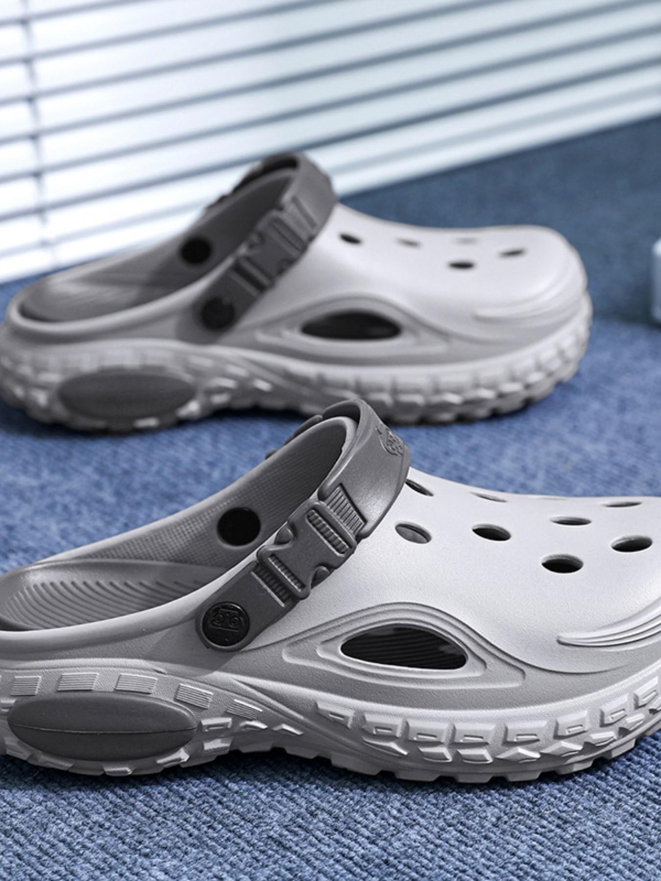 Large Size Couple Holey Shoes, Loose Thick Sole Sandals, Outdoor Wear, Extra Wide Durable Slippers, Beach Shoes, Comfortable Footwear