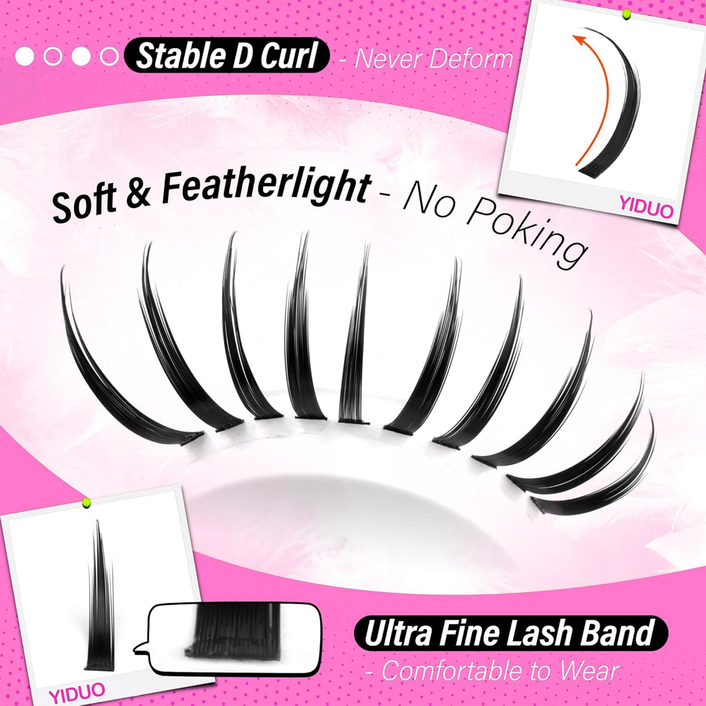 Lash Clusters and Bottom Lashes Wispy Eyelash Clusters D Cluster Eyelash Extensions Spike Individual Eyelashes Eyelash Falsies (5-6-7mm, 12-14-16-18-20mm)