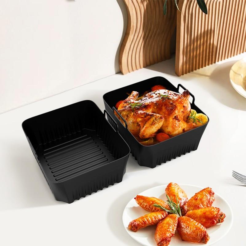 Silicone Air Fryer Liners for Ninja Sp101 Sp151, 3 Pcs Oven Liners, Air Fryer Accessories, Compatible with Sp351 Sp201 Sp301 Sp0101
