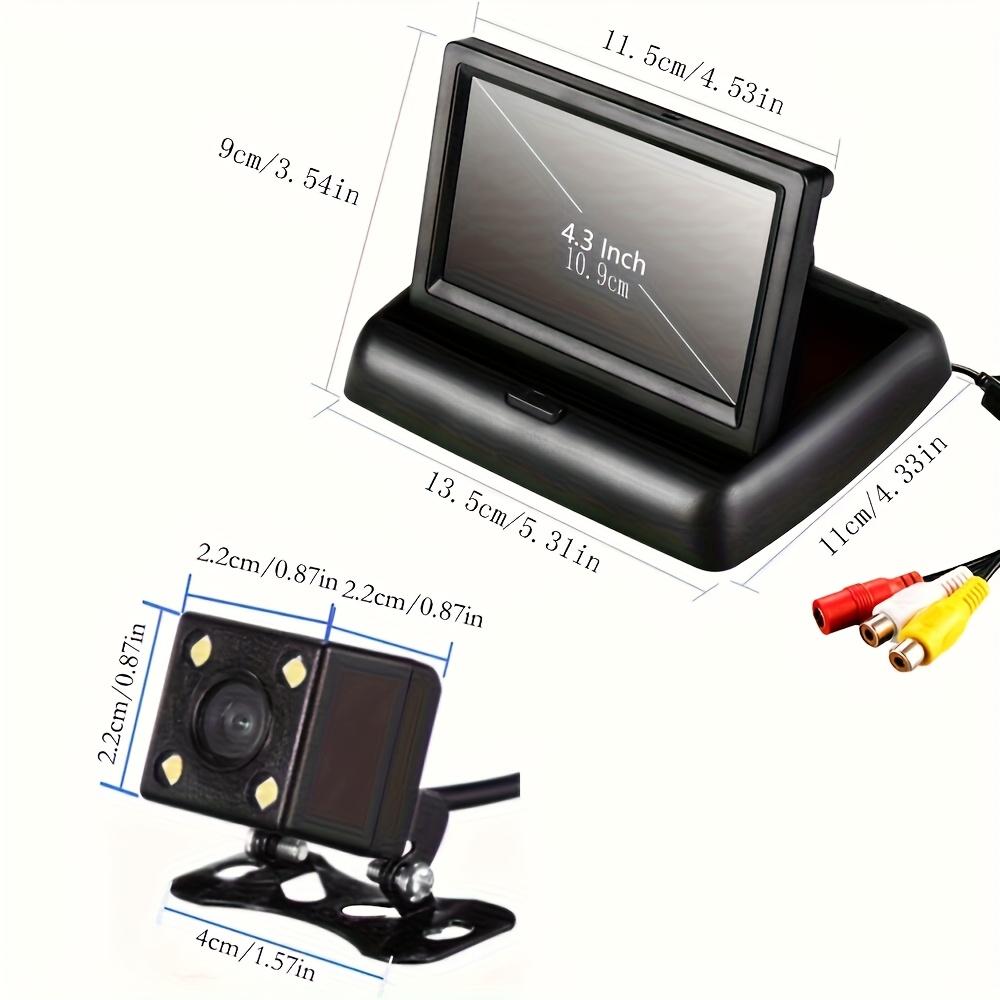 10.92cm Folding Monitor Ultra Clear HD Car Rearview Display 4LED Backup Camera Monitor Universal Kit with Wide Angle Viewing Reversing Parking SUV Pickup Camper Tractor,  Rearview System, Sleek Monitor, Portable Screen, Sturdy Mounting, Backup Camera