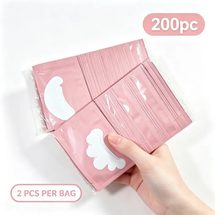 200pcs U-Shaped Lash Separator Pads, Cloud Shape False Eyelash Adhesive Tape, Moisturizing Eye Mask, Professional Makeup Tool