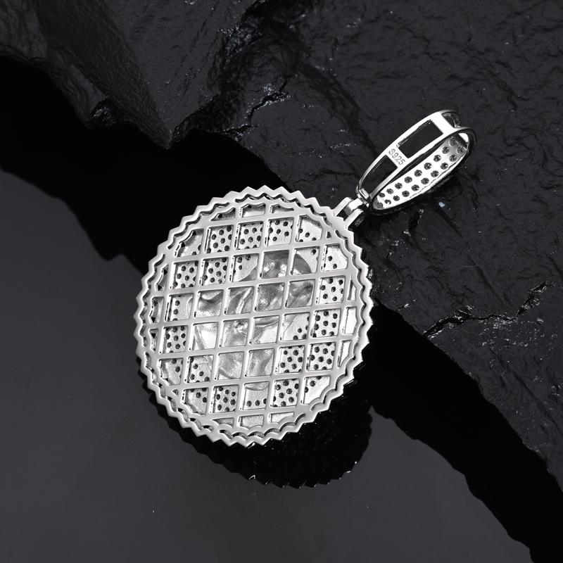 【#P524】UCCIYO S925 Sterling Silver Synthetic Moissanite Pendant Necklace for Women Men Hip Hop Jewelry Gift