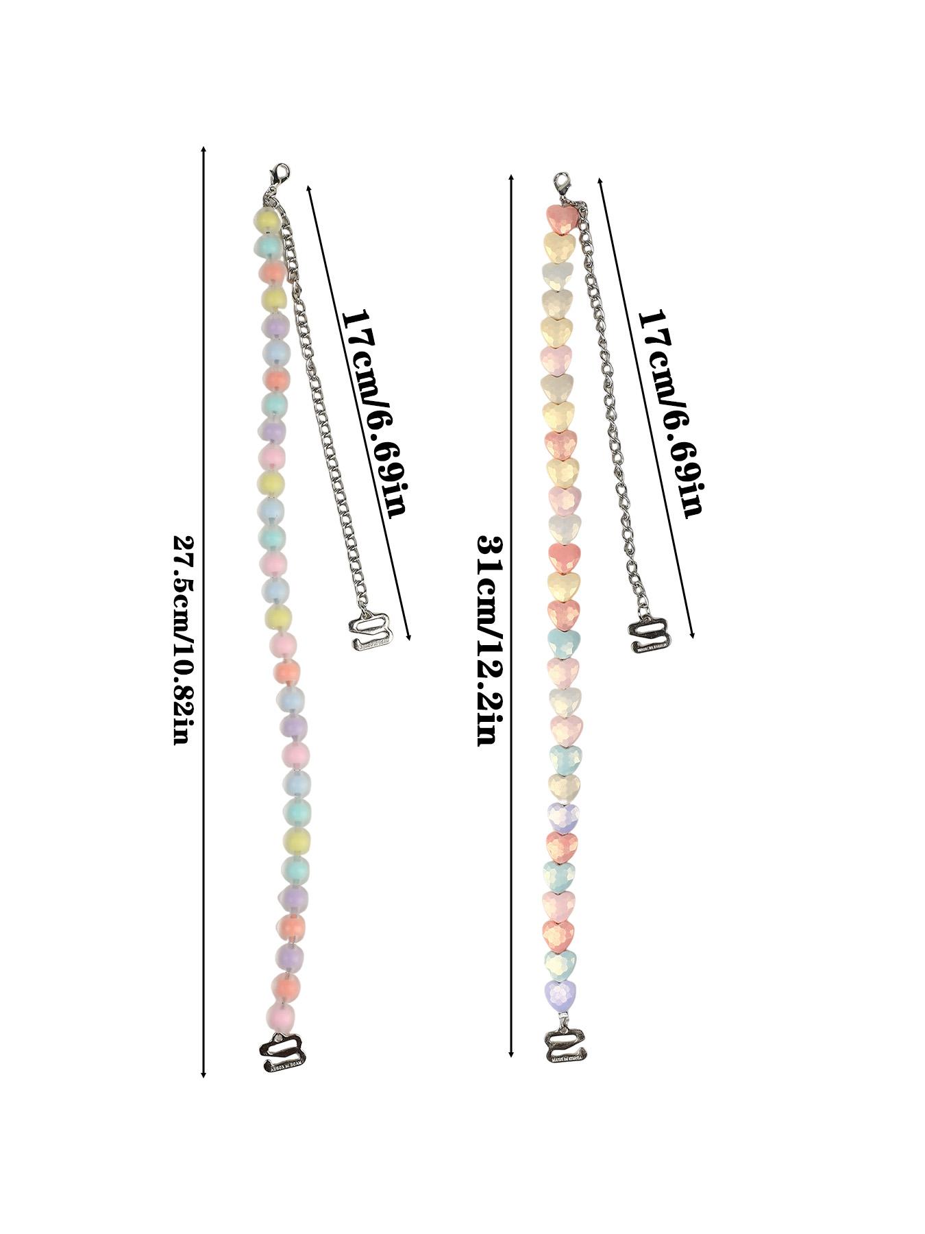 Macaron-colored heart-shaped round bead bra straps, candy-hued resin-beaded invisible lingerie straps, non-slip and wearable as an exposed accessory—perfect for everyday outfits and summer styling.